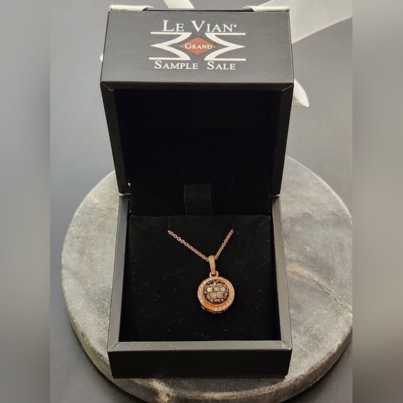 LeVian 14K Rose Gold Chocolate Diamond 0.6 cts 18" Pendant Necklace NEW in Box - Picture 13 of 14